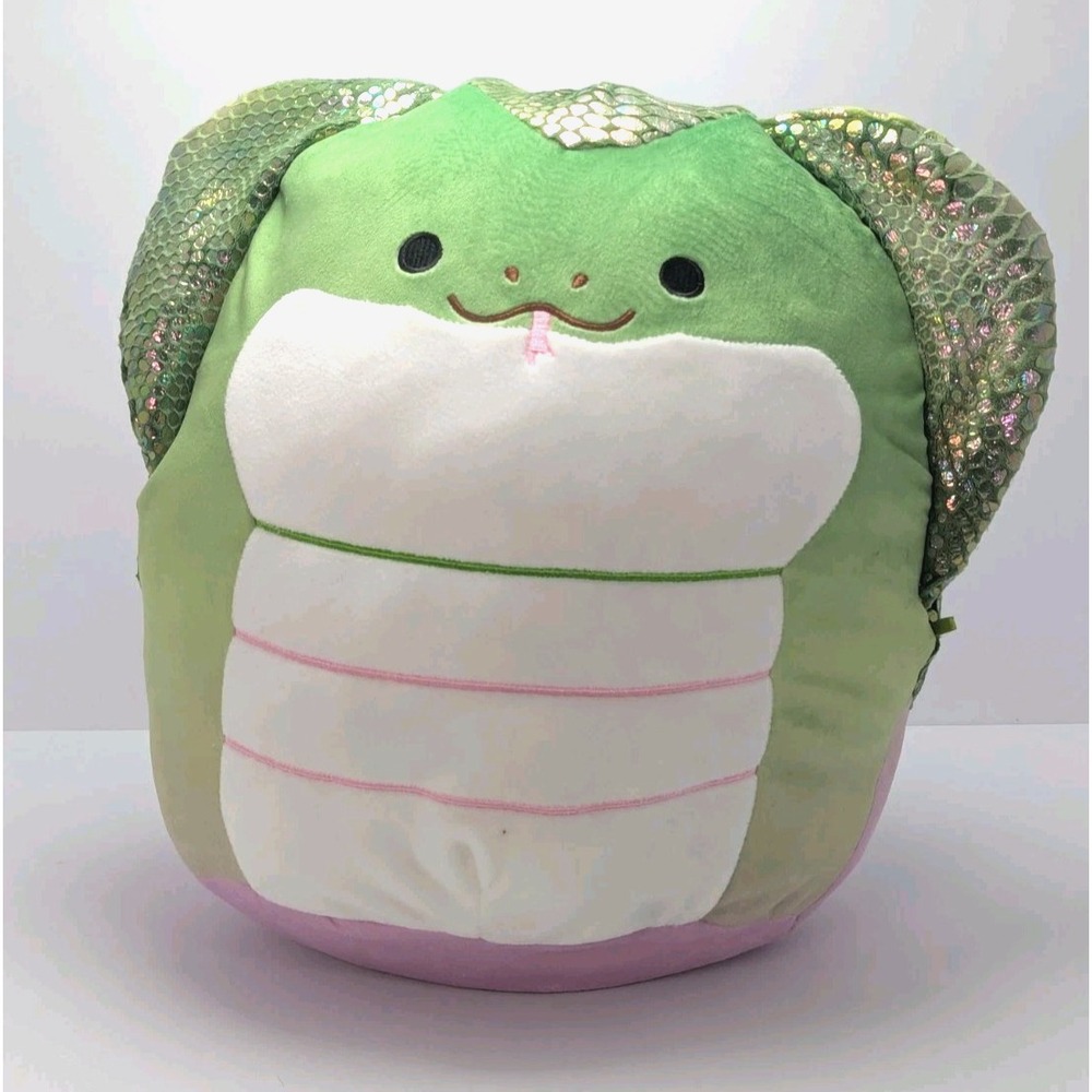 Khaled Cobra Snake Squishmallow Green/Purple with Green Iridescent Scales